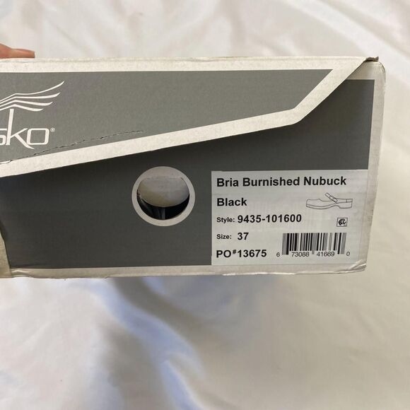 NIB Dansko Bria Burnished Nubuck Black Mary Jane Clogs Mules EU 37 US 6.5 - US 7 - Picture 7 of 8